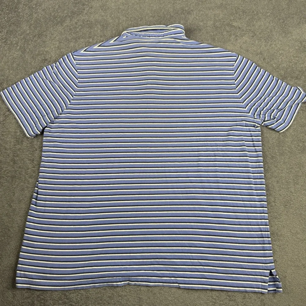 Polo Ralph Lauren Custom‎ Fit Navy Blue White Stripe Short Sleeve Polo size XL